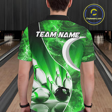 Load image into Gallery viewer, Green Light pattern Bowling Polo, Quarter Zip shirts for men Custom Bowling Team League Jerseys NQS9949
