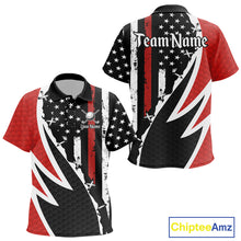 Load image into Gallery viewer, Red, White and Black American Flag Kid Golf polo shirt Custom Patriotic Team Golf attire for Kid NQS10430