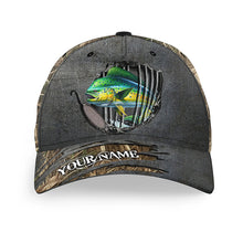 Load image into Gallery viewer, Mahi mahi ( Dorado) fishing camo Custom fishing hat Unisex Fishing Baseball Angler mahi mahi hat cap NQS2604