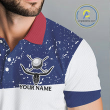 Load image into Gallery viewer, Grunge Texas Flag Golf Polo Shirts For Men Custom patriotic Texas Team Golf outfit for men NQS11240
