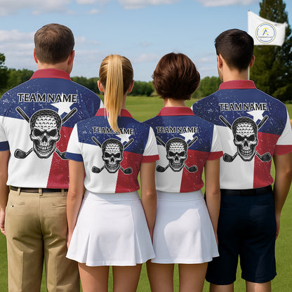 Grunge Texas Flag Golf Polo Shirts For Women Custom patriotic Texas Team Golf outfit for ladies NQS11240