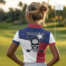 Load image into Gallery viewer, Grunge Texas Flag Golf Polo Shirts For Women Custom patriotic Texas Team Golf outfit for ladies NQS11240