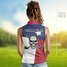 Load image into Gallery viewer, Grunge Texas Flag Sleeveless Golf Polo Shirts Custom patriotic Texas Team Golf outfit for ladies NQS11240