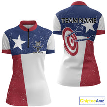 Load image into Gallery viewer, Grunge Texas Flag Women Darts Shirts Custom patriotic Texas Team Darts Jersey, Darts Clothes NQS11241