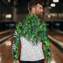 Load image into Gallery viewer, Bowling Shirts For Men custom Green clover white bowling camo St Patrick Day Bowling attire for mens NQS9501