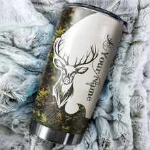 Load image into Gallery viewer, Deer Hunting Tattoo Green Camo Customize name Tumbler Cup Personalized Hunting gift for Hunter - NQS217