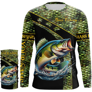 Largemouth Bass fishing scales UV protection Custom long sleeve fishing shirts, Bass fishing jerseys NQS4888