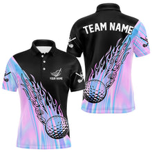 Load image into Gallery viewer, Hologram Flame Golf ball Polo Shirts For Men Custom Golf Team Shirts Golfer Outfit NQS9674