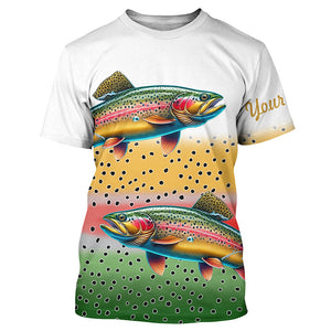 Rainbow Trout Fishing Custom UV Protection long sleeve Fishing Shirts, Personalized Fishing Gift NQS276