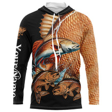 Load image into Gallery viewer, Redfish puppy drum Fishing Customize Name UV protection long sleeves fishing shirts NQS2355