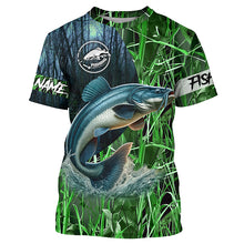 Load image into Gallery viewer, Catfish fishing green camouflage fishing clothing Custom UV protection performance fishing shirt NQS2615