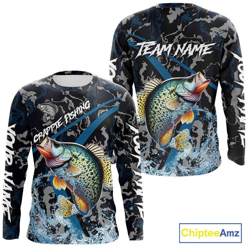 Custom Crappie Fishing Long Sleeve Fishing Shirts, Personalized Crappie Fishing Team Jerseys NQS
