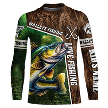 Load image into Gallery viewer, Personalized Walleye Fishing Shirts, Love Fishing Camo 3D All Over Printed Shirts NQS5716