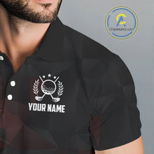 Load image into Gallery viewer, Black and Red Camo Broken golf ball Mens Golf polo shirts Custom Team Golf attire for men NQS10449