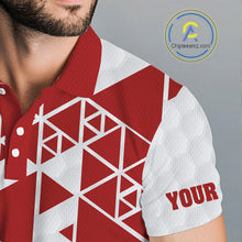 Load image into Gallery viewer, Funny Mens golf polo shirts Red and white custom I was one under today, under a tree, bush, water NQS11637