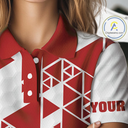 Funny Women golf polo shirts Red and white custom I was one under today, under a tree, bush, water NQS11637