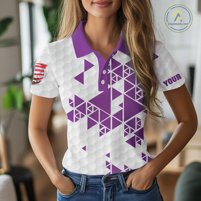Funny Women golf polo shirts Purple and white custom I was one under today, under a tree, bush, water NQS11638