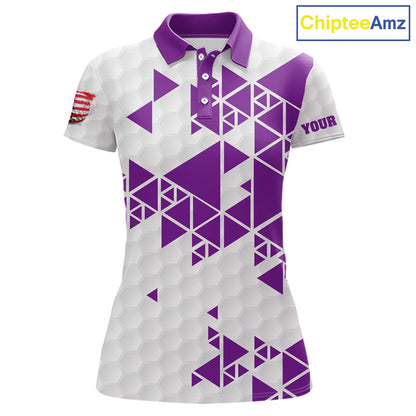 Funny Women golf polo shirts Purple and white custom I was one under today, under a tree, bush, water NQS11638