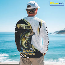 Load image into Gallery viewer, Personaized name Largemouth Bass fishing Custom sun protection Bass fishing team jerseys | Gold NQS9966