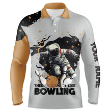 Load image into Gallery viewer, Bowling Astronaut in Space There's nothing like bowling Custom Men Bowling Team Shirts Bowler Outfit NQS8256