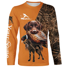 Load image into Gallery viewer, Pheasant Hunting with German Shorthaired Pointer GSP Custom Camo Full Printing Shirts, Hunting Gifts NQS2636