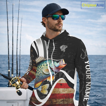 Personalized professional Crappie fishing shirts American Flag patriotic Crappie fishing jerseys NQS11460