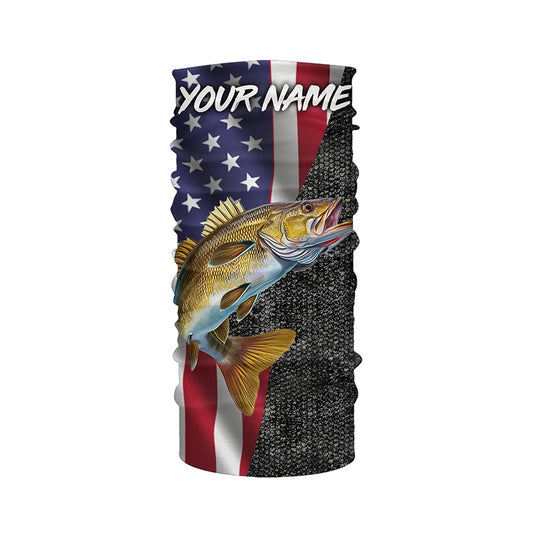 American Flag Walleye Fishing Custom long sleeve performance Fishing Shirts, Walleye Fishing jerseys NQS4925