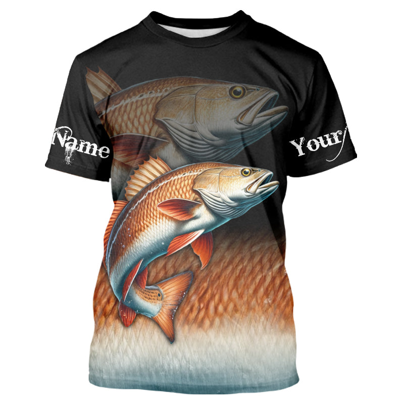 Redfish fishing scales Custom name sun protection personalized fishing gifts, Redfish fishing jerseys NQS9685