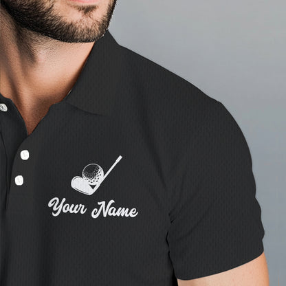 Black and Blue Mens golf polo shirt customized name golf clothing, personalized golf gifts NQS9691