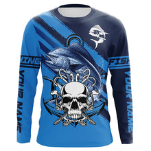 Load image into Gallery viewer, Personalized Mahi mahi Fish reaper Saltwater blue sea UV Long Sleeve Performance Fishing Shirts NQS7626