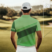 Load image into Gallery viewer, Green Mens golf polo shirts custom name mens golf tops, unique gift for the golfers NQS9970