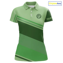 Load image into Gallery viewer, Green Women golf polo shirts custom name ladies golf tops, unique gift for the golfers NQS9970