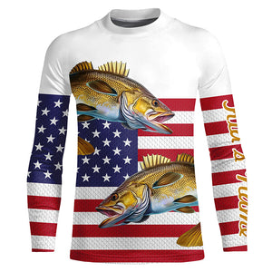 Walleye Fishing American Flag patriotic Customize All over print shirts, 4th of July fishing shirt NQS460