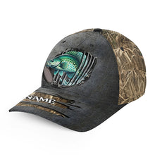 Load image into Gallery viewer, Crappie fishing camo Custom fishing hat Unisex Fishing Baseball Angler crappie hat cap NQS1961