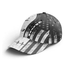 Black and white American flag Golfer hat custom name golf clubs sun hats for men, women NQS5746