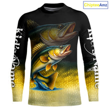 Load image into Gallery viewer, Walleye fishing scales Custom name sun protection personalized fishing gifts, Walleye fishing jerseys NQS10651