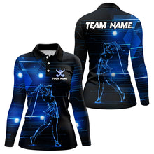 Load image into Gallery viewer, Blue Light Golfer Womens Golf Polo Shirts custom golf tops for ladies, team golf wear NQS9178