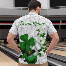 Load image into Gallery viewer, Green shamrock Mens bowling polo, quarter zip shirts Custom St Patrick Day team league bowling jerseys NQS9532