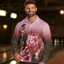 Load image into Gallery viewer, Red Lightning Lion Bowling Polo, Quarter Zip Shirts for Men Custom Lion Bowling Team jerseys NQS9692
