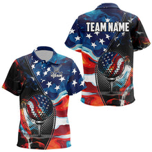 Load image into Gallery viewer, Red, White and Blue American Flag Golf Polo Shirt For Kid Custom Patriotic Team Golf Shirt NQS9695