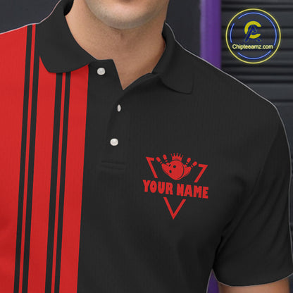 Black and Red retro Bowling shirts for men custom Today's forecast bowling with a chance of cussing NQS10452