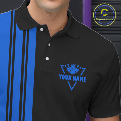 Black and Blue retro Bowling shirts for men custom Today's forecast bowling with a chance of cussing NQS10453