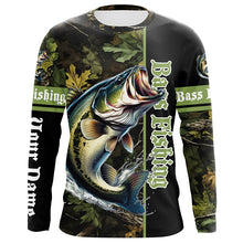 Load image into Gallery viewer, Bass fishing Green camouflage Custom sun protection long sleeve Fishing Shirts, bass Fishing jerseys NQS6608