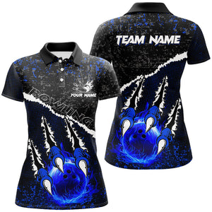 Blue Flame Bowling Ball Black Camo Bowling shirts for Women custom Team bowling League jerseys NQS8734