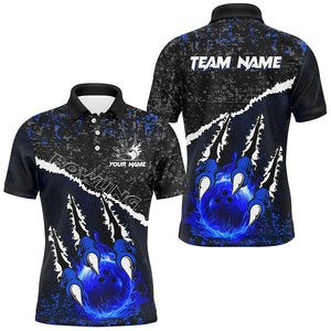 Blue Flame Bowling Ball Black Camo Bowling shirts for Men custom Team bowling League jerseys NQS8734