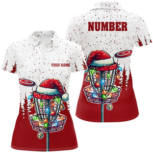 Grunge forest Christmas Disc Golf basket Women disc golf polo shirts custom team disc golf apparel NQS8950