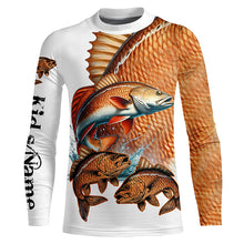 Load image into Gallery viewer, Redfish puppy drum Fishing Customize Name UV protection long sleeves fishing shirts NQS2646