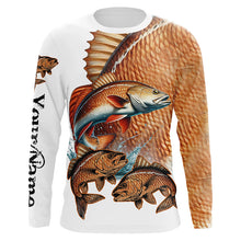 Load image into Gallery viewer, Redfish puppy drum Fishing Customize Name UV protection long sleeves fishing shirts NQS2646