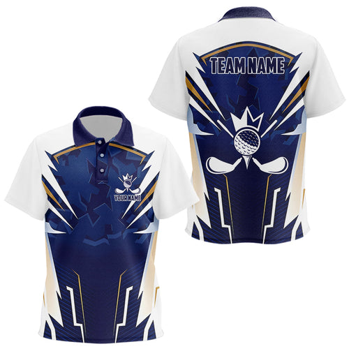 White and Blue Camo Custom kids golf polo shirts, Kid golf outfit team golf shirts NQS9710