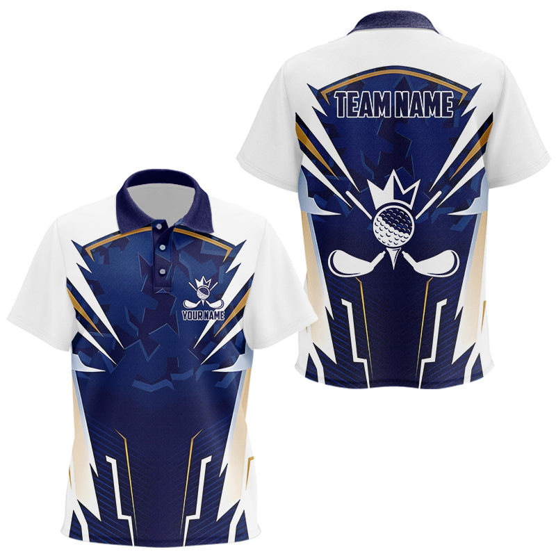 White and Blue Camo Custom kids golf polo shirts, Kid golf outfit team golf shirts NQS9710
